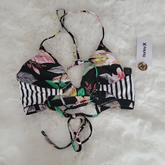 🍸HURLEY BRAND NEW REVERSIBLE BIKINI SET. TOP XL BOTTOM L
